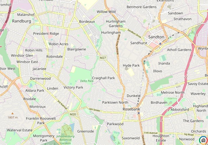 Map location of Craighall Park